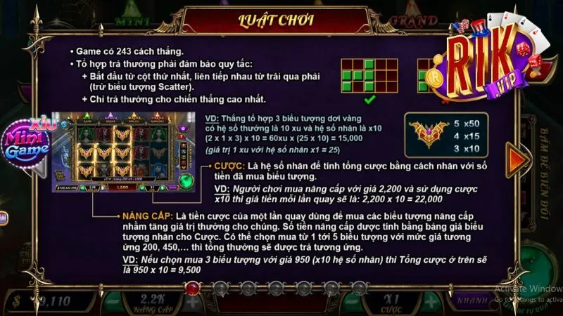 Luật chơi và phần thưởng game bá tước quyền năng 