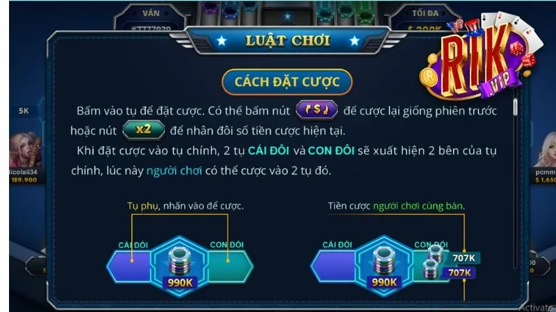 Luật chơi sau khi chia bài